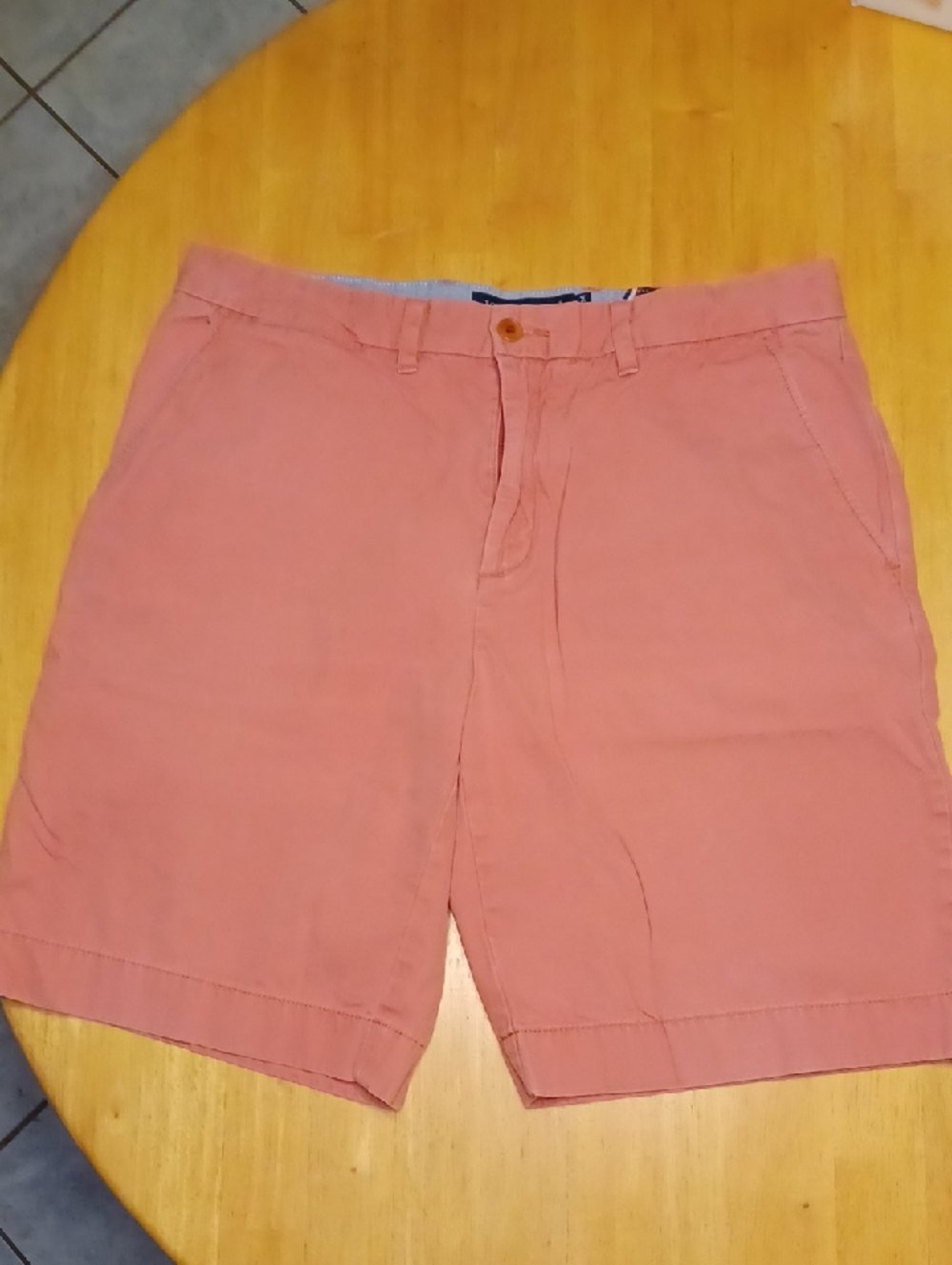 Tommy Hilfiger Men's Coral Pink Flat Front Chino Shorts Size 34